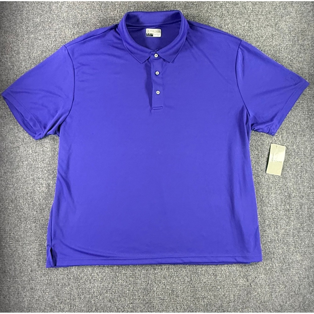 PGA Tour Airflux Polo Shirt Mens 3X Purple Short Sleeve Performance Golf NWT